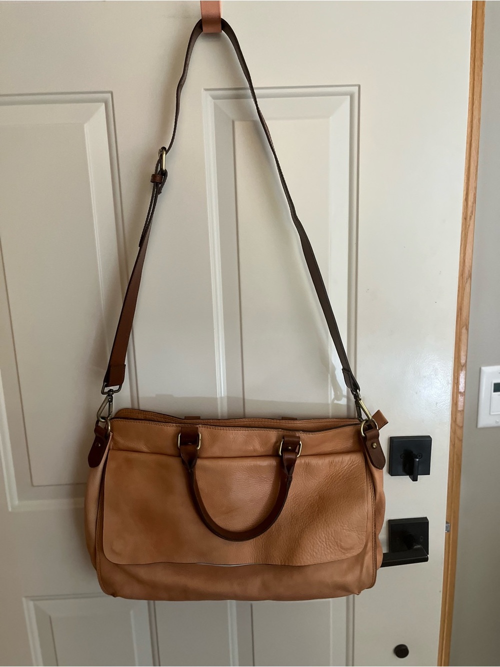 L.L. Bean Carbon2Cobalt leather messenger satchel work to weekend leather bag